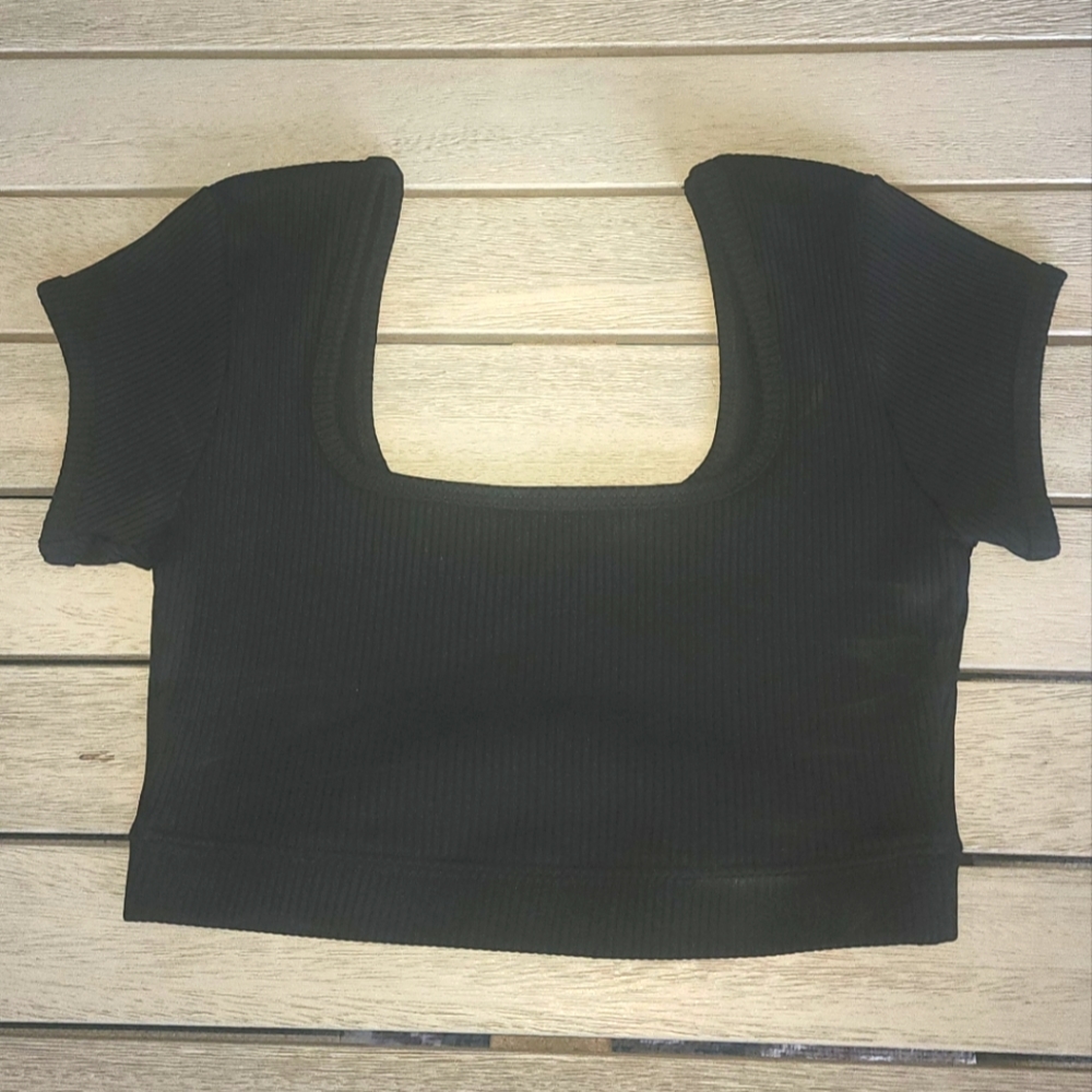Year of Ours | Ribbed Cropped Short Sleeve Tee | SZ S